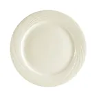 image of CACChina GAD-9 Bone White Porcelain Round Plate, 9-3/4" Dia. x 1" H, Embossed Rim - Dozen