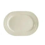 image of CACChina GAD-93 Oval Porcelain Platter, 11"-3/4 L x 8"-1/2 W x 1" H, White Embossed Rim - Dozen