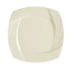 image of CAC China GAD-SQ6 Square Plate, 6-1/4" x 6-1/4" x 3/4", Porcelain Embossed Rim, Bone White - Dozen