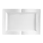 image of CACChina GBK-12 Goldbook Platter 10-1/4"L x 7"W x 1"H, Porcelain Bone White, Dishwasher Safe - Dozen
