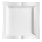 image of CAC China GBK-21 Goldbook Plate, 11-1/2" x 11-1/2" x 1-1/4", Square White Porcelain - Dozen