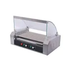 image of CACChina HDRS-07 Hot Dog Grill, (7) Rollers, (18) Hot Dog Capacity, Sneeze Guard