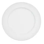image of CAC China HMY-7 Harmony Plate, 7-1/2" dia. x 1/2" H, Super White Porcelain, Dishwasher Safe - Dozen