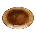 image of CACChina JUP-14 Jupiter Platter, Oval Porcelain, 9.13" L x 12.75" W x 1.38" H Desert Beige - Dozen