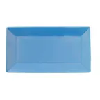 image of CAC China KC-13-PCK - Peacock Stoneware Tray, 11-1/2" L x 6-1/4" W x 1" H, Dishwasher Safe - Dozen