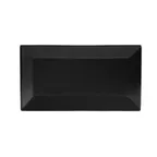 image of CAC China KC-14-BLK Color Arts Platter, 13" x 7-1/4" x 1" Rectangular Black Ceramic - Dozen