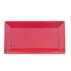 image of CACChina KC-51-R Red Rect Ceramic Platter 14-1/2" L x 8-1/4" W x 1-1/4" H Dishwasher Safe - Dozen