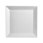 image of CAC China KSE-25 Plate – 14" x 14" x 1-3/8", Square Deep Rim, Porcelain, White, Dishwasher Safe