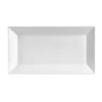 image of CACChina KSE-41 Kingsquare Platter, 12" x 4" x 0.75", Rectangular Porcelain Super White – 1 Dozen