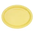 image of CAC China L-12NR-Y Las Vegas Yellow Oval Stoneware Platter 9-3/4" x 7-1/4" x 3/4" - Dozen