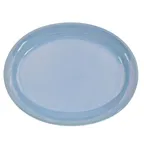 image of CAC China L-14NR-LBU Oval Platter 13-1/4" L x 10-1/8" W x 1-1/4"H BlueCeramic Dishwasher Safe - Dozen