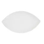 image of CACChina LFD-12 Dish, 12" L x 7-1/4" W x 1" H, Leaf Flat Embossed Rim Bone White Porcelain - Dozen