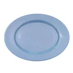 image of CAC China LV-14-LBU - Oval Blue Platter 12-1/2"Lx8-5/8"Wx1-1/2"H, Ceramic, Rolled Edge - Dozen