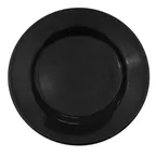 image of CACChina LV-16-BLK Las Vegas Plate, 10.5" Dia x 1" H, Round Rolled Edge, Black Ceramic - Dozen