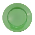 image of CAC China LV-9-G Las Vegas Plate, 9-3/4" Dia. Round, Green, Rolled Edge, 1" H, Ceramic – 1 Dozen