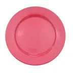 image of CAC China LV-9-R Las Vegas Plate, 9-3/4" Dia. 1" H, Round, Red, Rolled Edge Ceramic - Dozen