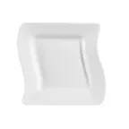 image of CACChina MIA-6 Miami Plate, 6-3/4" Square, Bone White Porcelain, Dishwasher Safe - Dozen