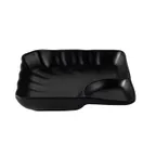 image of CAC China ML77-SQ7-MK - Square Matte Black China Plate, 7"x7"x1.5", Triangular Compartment - Dozen