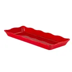 image of CAC China MLSC-RT151-R China Platter Rect. 14" W x 5-3/4" D x 1-1/2" H Scallop Edge Rim Red - Dozen