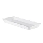 image of CAC China MLSC-RT151-W Rectangular China Platter, 14"W x 5-3/4"D x 1-1/2"H, Scallop, Rim - Dozen