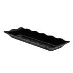 image of CAC China MLSC-RT281-K Black China Platter, 17-1/2" W x 6-3/4" D x 1-3/4" H, Scallop Edge - Dozen