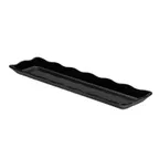 image of CAC China MLSC-RT91-K Platter, 19"W x 5-1/4"D x 1-1/4"H, Black China Scallop Edge Rim - Dozen
