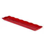image of CAC China MLSC-RT92-R Rectangular Platter, 21" W x 5-1/4" D x 1-1/4" H, Red Scallop Edge - Dozen