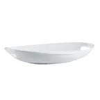 image of CAC China MX-OT18 Catering Tray, 18-1/8"L x 12-7/8"W x 2-1/4"H, Porcelain Oval, 2 Handles