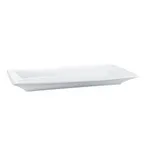 image of CAC China MX-RT20 Platter, 20" x 11" x 2-1/2", Rectangular, Porcelain, Super White, Dishwasher Safe