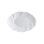 image of CAC China MX-SC20 Oval Porcelain Platter 20"L x 14-1/2"W x 3"H, Super White, Scallop Edge