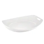 image of CACChina MX-STU41 Oval Porcelain Tray, 14" L x 11-1/4" W x 2" H, White, Dishwasher Safe - Dozen