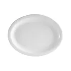 image of CAC China NCN-13 Platter, 11-1/2" L x 9-1/8" W x 1" H, Oval Narrow Rim, White Porcelain - Dozen