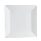 image of CAC China NGA-16 Niagara Plate, 10" x 10" x 5/8" Square Porcelain Bone White Dishwasher Safe - Dozen