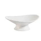 image of CAC China OPST-7 Oval Bone White Porcelain Plate, 6-1/2" x 5-1/4" x 2-1/2" - Dozen