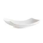 image of CAC China PCH-10 Plate, 10"L x 8"W x 2"H, Free-Form Porcelain Bone White, Dishwasher Safe - Dozen