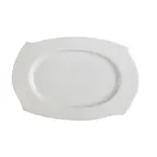 image of CAC China PHA-12 Platter, 10" Rectangular Wavy Porcelain Super White Oven & Microwave Safe - Dozen