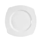 image of CACChina PHA-7 Philadelphia Square Wavy Plate 7-1/2"x7-1/2"x3/4" Porcelain Super White - Dozen