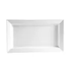 image of CAC China PNS-14 Princesquare Platter 18 Oz 12-1/2"Lx7-1/2"Wx1-1/4"H Rect White Porcelain - Dozen