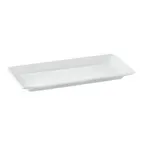 image of CACChina PNS-43 Porcelain Platter, 12" L x 6" W x 1" H, Rectangular White Deep Rim - Dozen