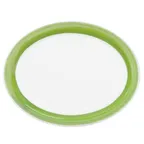 image of CAC China R-14NR-G - Oval Green Ceramic Platter 13-1/2" L x 10-1/8" W x 1-1/2" H Narrow Rim - Dozen