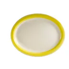 image of CACChina R-14NR-Y Oval Platter 13½"L x10⅛"W x1½"H Yellow Stoneware Narrow Rim Dishwasher Safe - Dozen