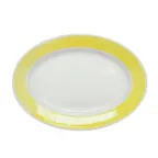 image of CACChina R-51-Y Oval Platter, 15½" L x 10" W x 1½" H, Yellow Stoneware, Rolled Edge - Dozen
