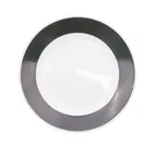 image of CAC China R-7-BLK Rainbow Plate – 7-1/4" Dia. × 3/4" H, Round, Rolled Edge, Ceramic, Black – 1 Dozen