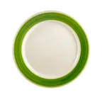 image of CAC China R-8-G Rainbow Green Plate, 9" Dia. x 1"H, Rolled Edge, Dishwasher Safe - Dozen