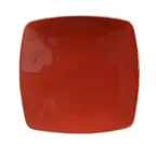 image of CAC China R-FS21-R Square Plate, 11-7/8" x 11-7/8" x 1-1/4" Ceramic Red, DW/Ov/MW Safe - Dozen
