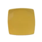 image of CAC China R-FS6-Y Yellow Stoneware Plate, 6-7/8" Flat Edge, Oven, Microwave Safe - Dozen