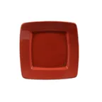 image of CAC China R-S6Q-R Clinton Plate – 6-7/8"x6-7/8"x1/2", Square, Red Stoneware Ceramic – 1 Dozen