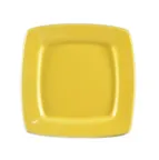 image of CAC China R-S8Q-Y Clinton Plate, 8-7/8" x 8-7/8" x 3/4", Yellow Ceramic, Dishwasher Safe - Dozen