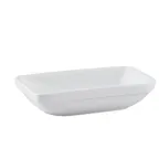 image of CAC China RCN-D6 10 Oz Rectangular Porcelain Dish, 6-1/2" L x 4" W x 1-1/2" H, Super White - Dozen