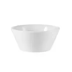 image of CACChina RCN-V11 - 11 Oz. 5" Dia. V-Shape Porcelain Bowl, Super White, Oven/Dishwasher Safe, 1 Dozen